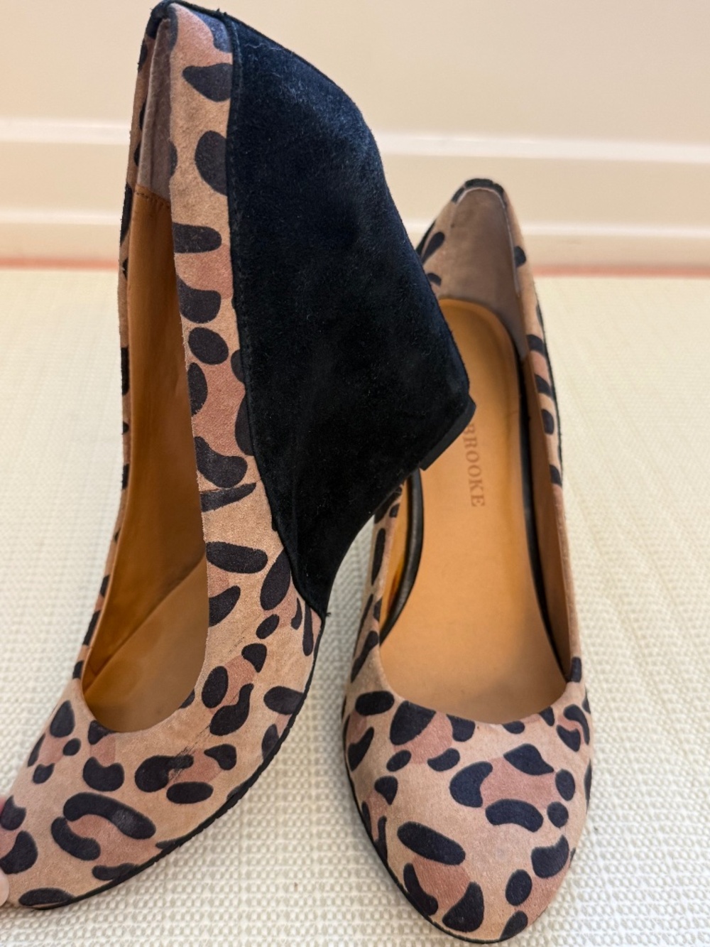 Aubrey Brooke Leopard Calf Hair Wedge Heels